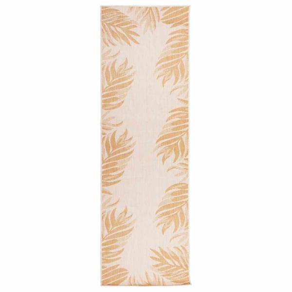 ARDEBO.de - Outdoor-Teppich Flachgewebe 80x250 cm Blattmuster