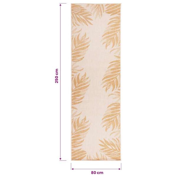 Outdoor-Teppich Flachgewebe 80x250 cm Blattmuster