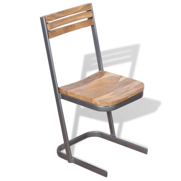 Esszimmerstühle 2 Stk. Massivholz Teak