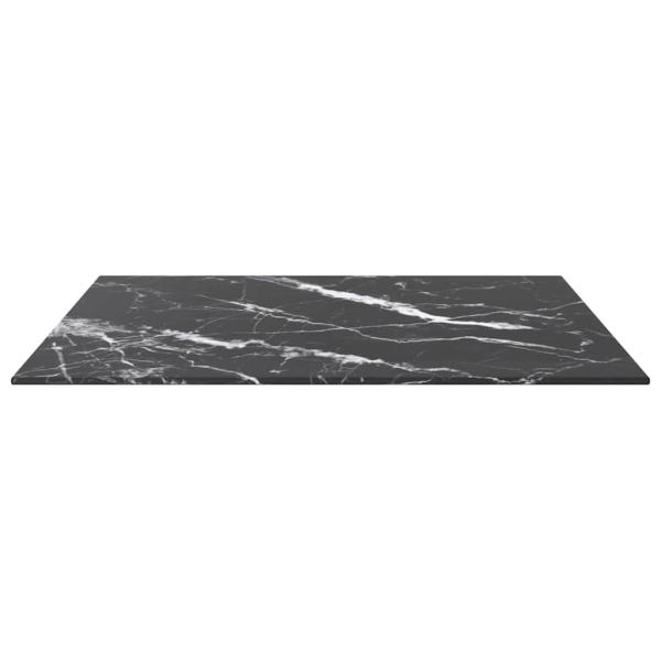 Tischplatte Schwarz 60x60 cm 6 mm Hartglas in Marmoroptik