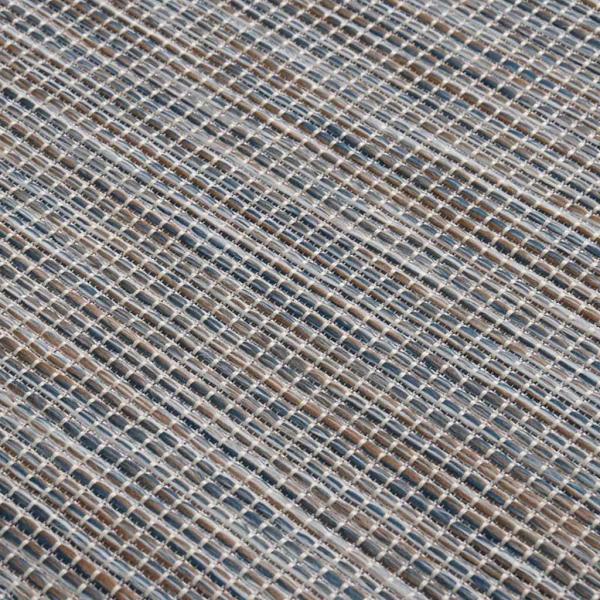 Outdoor-Teppich Flachgewebe 80x250 cm Braun und Blau