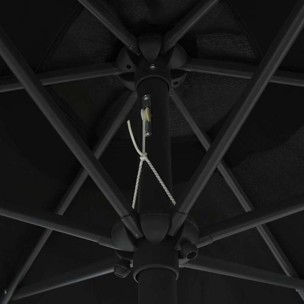 Sonnenschirm mit Aluminium-Mast 270x246 cm Schwarz