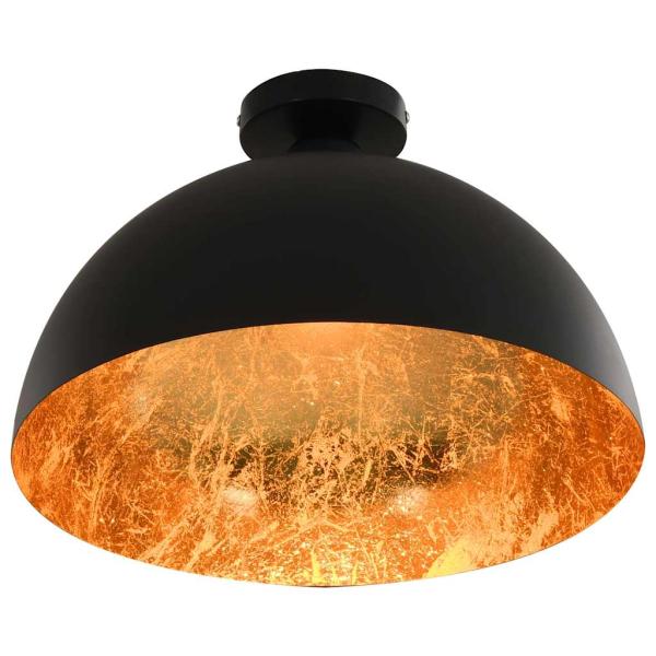Deckenleuchten 2 Stk. Schwarz und Gold Halbkugelförmig E27