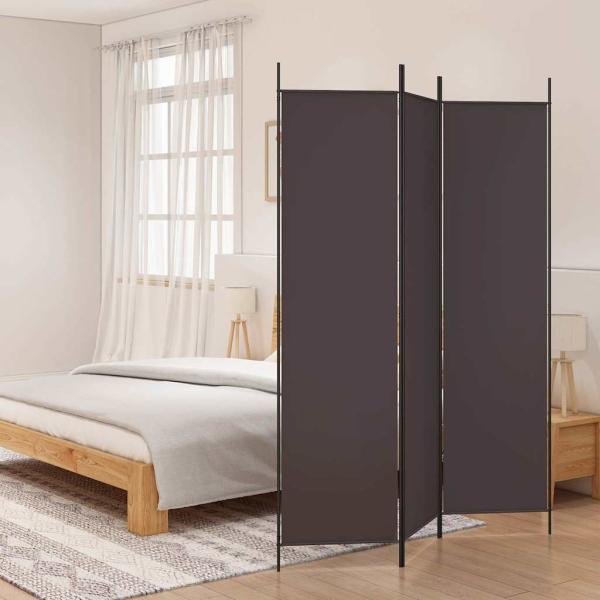 ARDEBO.de - 3-tlg. Paravent Braun 150x200 cm Stoff