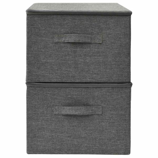 Aufbewahrungsboxen 2 Stk. Stoff 43x34x23 cm Anthrazit