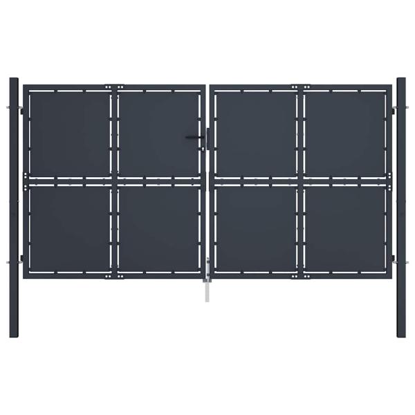ARDEBO.de - Gartentor aus Stahl 300 x 150 cm Anthrazit