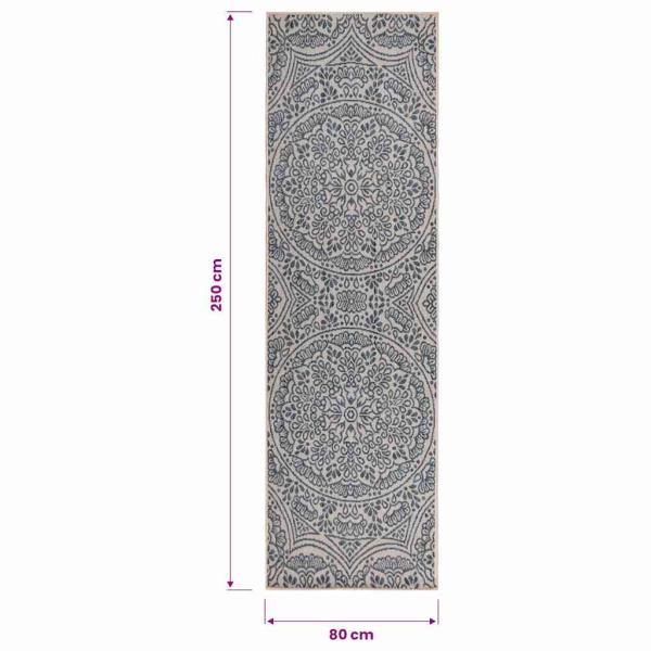 Outdoor-Teppich Flachgewebe 80x250 cm Blaues Muster