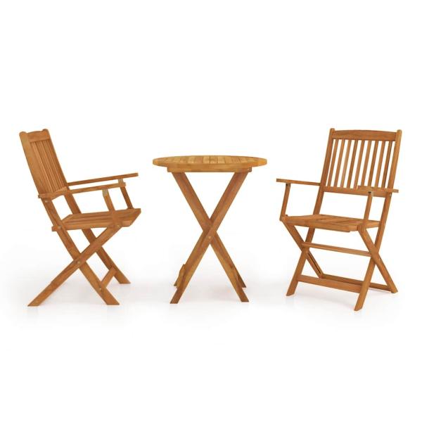 ARDEBO.de - 3-tlg. Bistro-Set Klappbar Massivholz Akazie