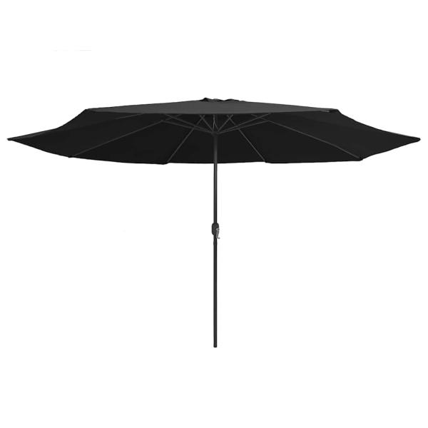 Sonnenschirm mit Metall-Mast 390 cm Schwarz