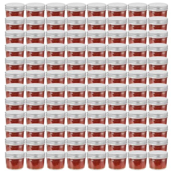 ARDEBO.de - Marmeladengläser mit Silbernen Deckeln 96 Stk. 110 ml