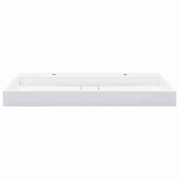 Waschbecken 120 x 46 x 11 cm Mineralguss/Marmorguss Weiß