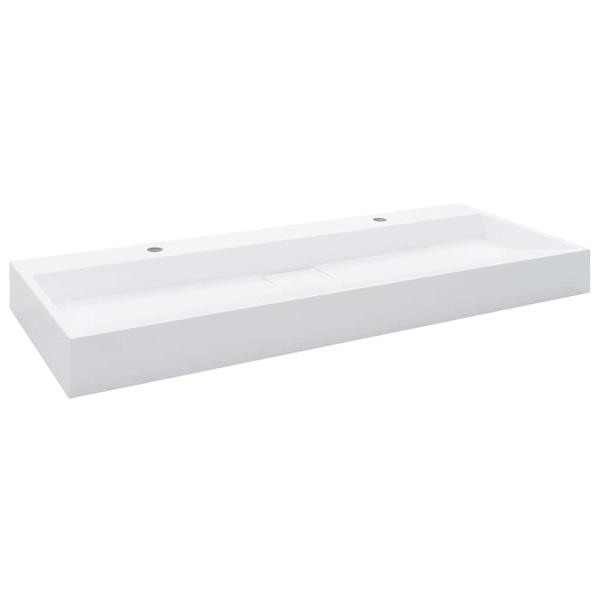 Waschbecken 120 x 46 x 11 cm Mineralguss/Marmorguss Weiß