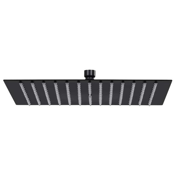 ARDEBO.de - Regenbrause Edelstahl 25x25 cm Quadrat Schwarz