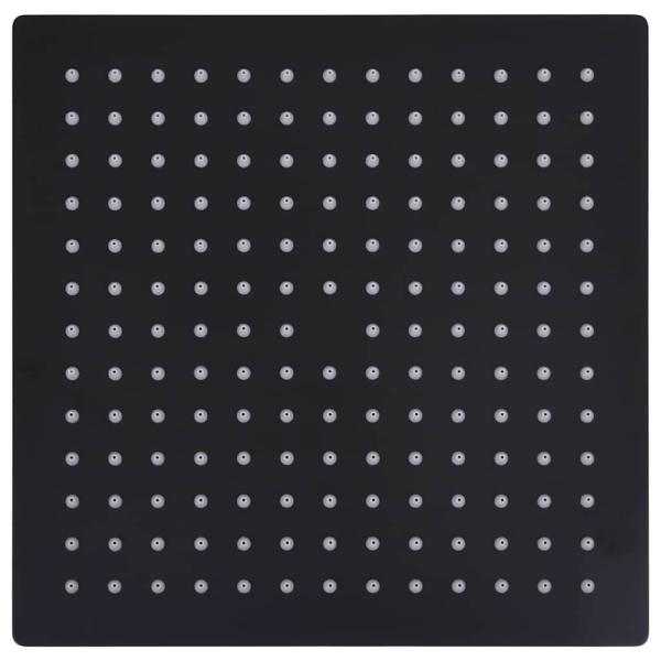 Regenbrause Edelstahl 25x25 cm Quadrat Schwarz