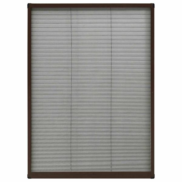 Insektenschutz-Plissee für Fenster Aluminium Braun 80x120 cm