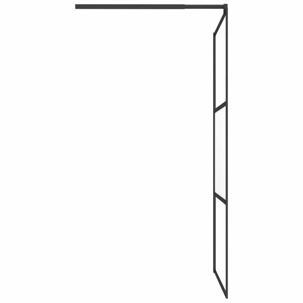 Duschwand für Walk-In Dusche 100x195cm ESG Halbmattiert Schwarz