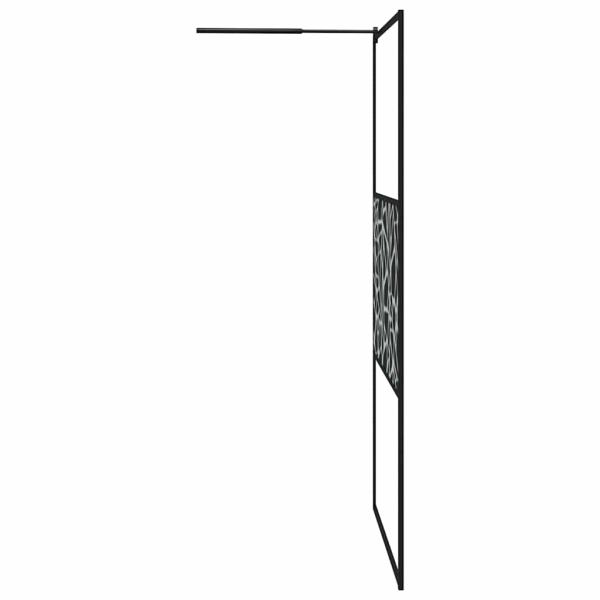 Duschwand f?r Walk-In Dusche 115x195 cm ESG Steindesign Schwarz