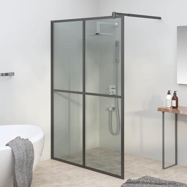 ARDEBO.de - Duschwand für Walk-in Dusche 140x195 cm Dunkles Sicherheitsglas