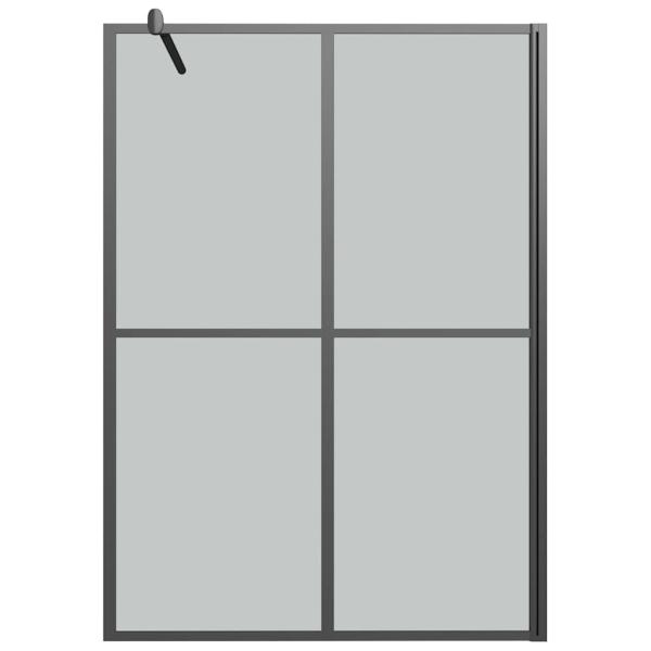 Duschwand für Walk-in Dusche 140x195 cm Dunkles Sicherheitsglas
