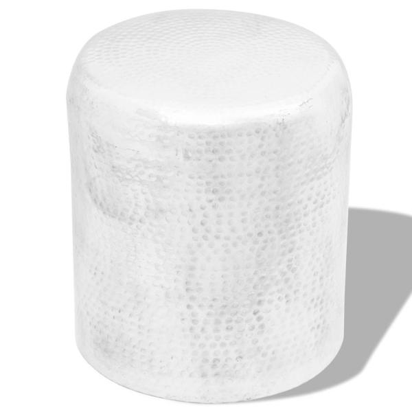 ARDEBO.de - Hocker/Beistelltisch aus gehämmertem Aluminium Silbern