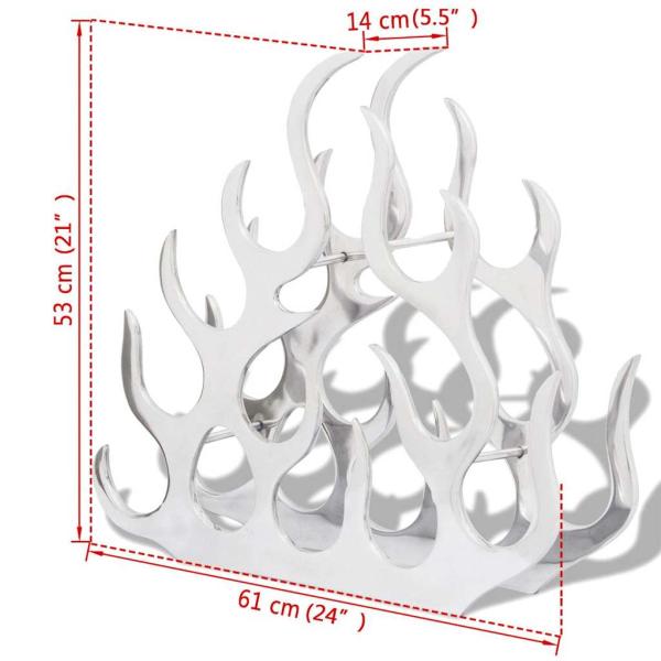 Flaschenregal für 11 Flaschen Silbern Aluminium