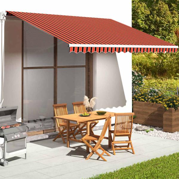 ARDEBO.de - Ersatzstoff für Markise Orange und Braun 450x350 cm Polyester