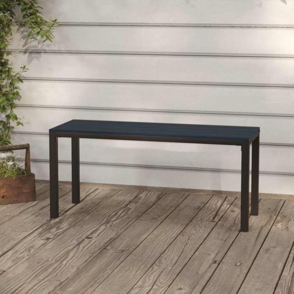 ARDEBO.de - Gartenbank 110 cm Stahl und WPC Schwarz