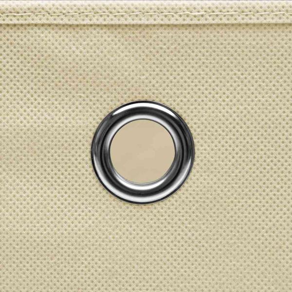 Aufbewahrungsboxen mit Deckeln 4 Stk. 28x28x28 cm Creme