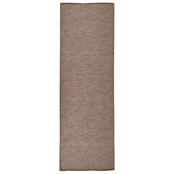 ARDEBO.de - Outdoor-Teppich Flachgewebe 80x250 cm Braun