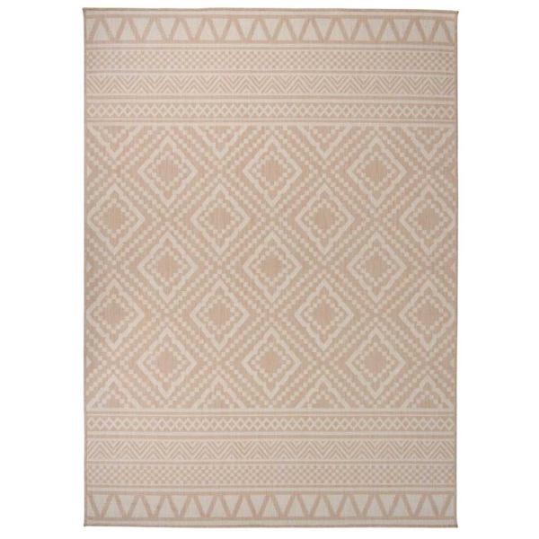 ARDEBO.de - Outdoor-Teppich Flachgewebe 200x280 cm Braun Gestreift