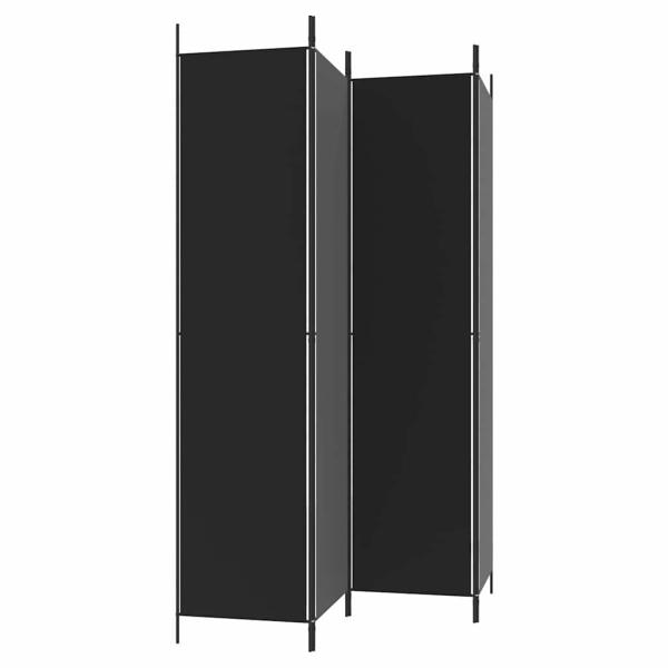 4-tlg. Paravent Schwarz 200x220 cm Stoff