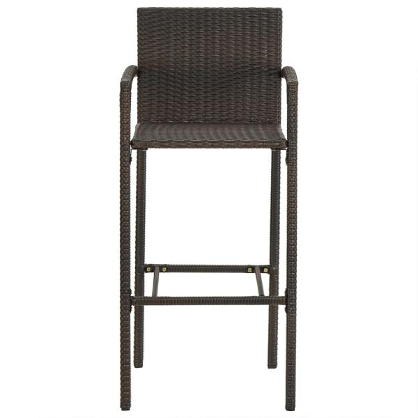 Barhocker 2 Stk. Braun Poly Rattan