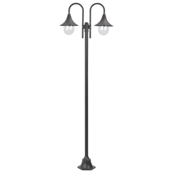 ARDEBO.de - Garten-Pollerleuchte E27 220 cm Aluminium 2-Laterne Bronze