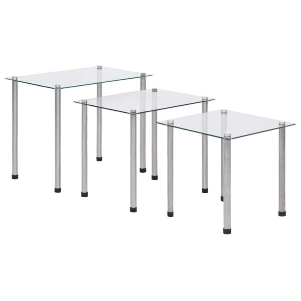 ARDEBO.de - Satztische 3-tlg. Transparent Hartglas