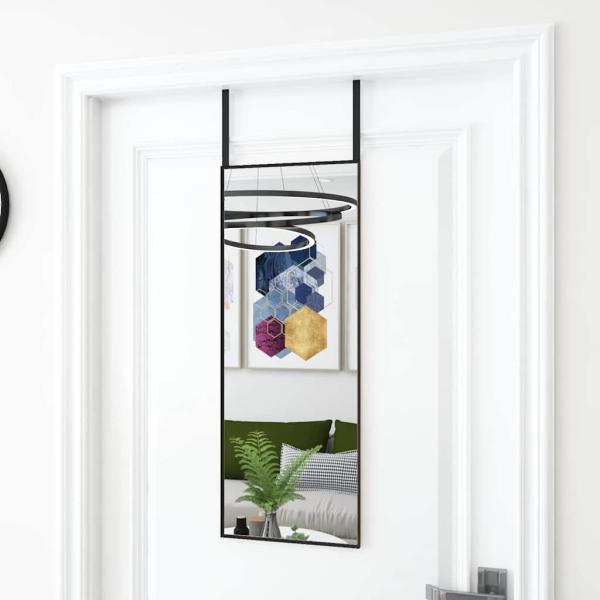 ARDEBO.de - Türspiegel Schwarz 30x80 cm Glas und Aluminium
