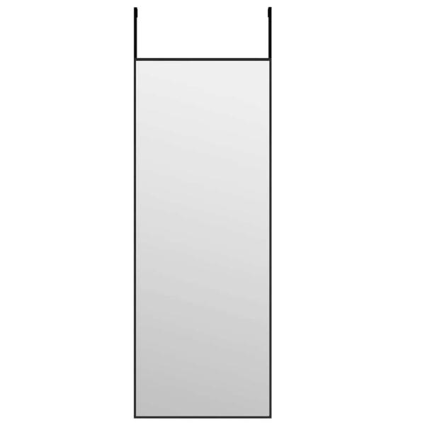 Türspiegel Schwarz 30x80 cm Glas und Aluminium