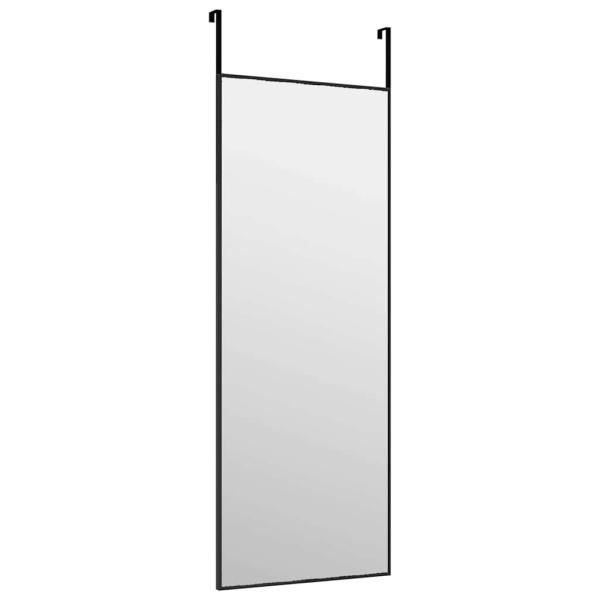 Türspiegel Schwarz 30x80 cm Glas und Aluminium