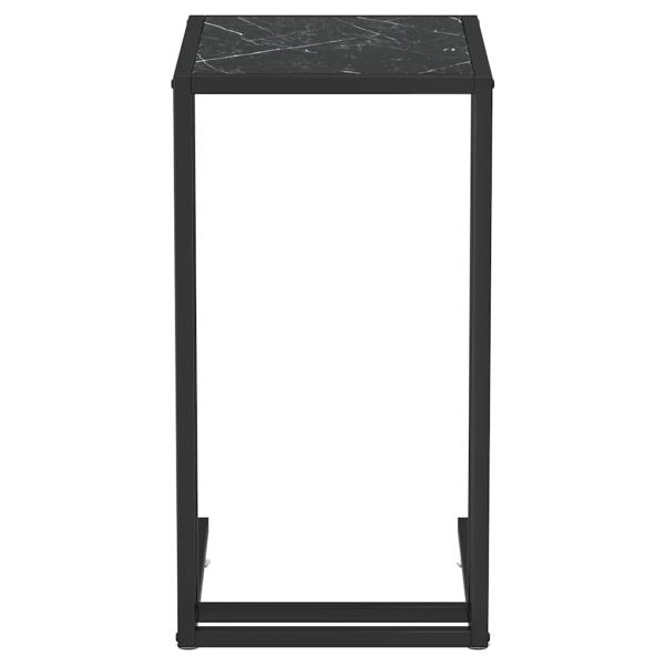 Computer-Beistelltisch Schwarz Marmor 50x35x65 cm Hartglas