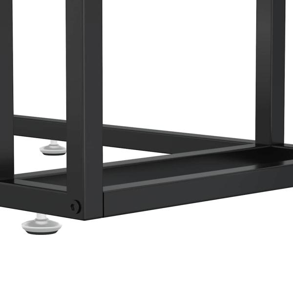 Computer-Beistelltisch Schwarz Marmor 50x35x65 cm Hartglas