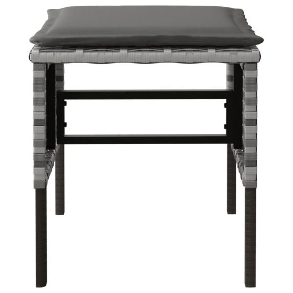 Gartenhocker mit Kissen 4 Stk. Grau Poly Rattan