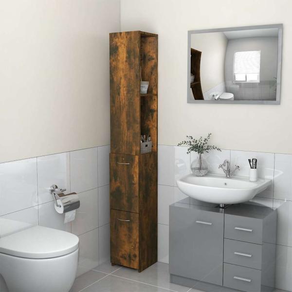 ARDEBO.de - Badschrank R?uchereiche 25x26,5x170 cm Holzwerkstoff