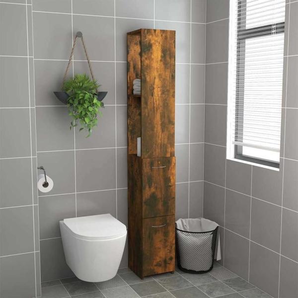 Badschrank R?uchereiche 25x26,5x170 cm Holzwerkstoff