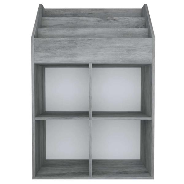 Kinder-Bücherregal Betongrau 71x30x114 cm Spanplatte