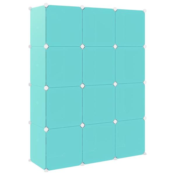 Kinderschrank Modular mit 12 Würfeln Grün PP