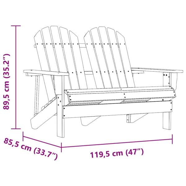 Adirondack-Gartenbank 2-Sitzer Massivholz Tanne Gr?n