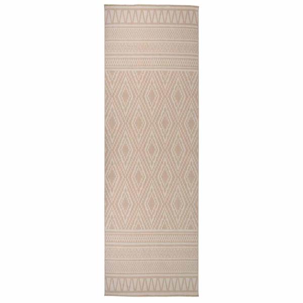 ARDEBO.de - Outdoor-Teppich Flachgewebe 80x250 cm Braun Gestreift
