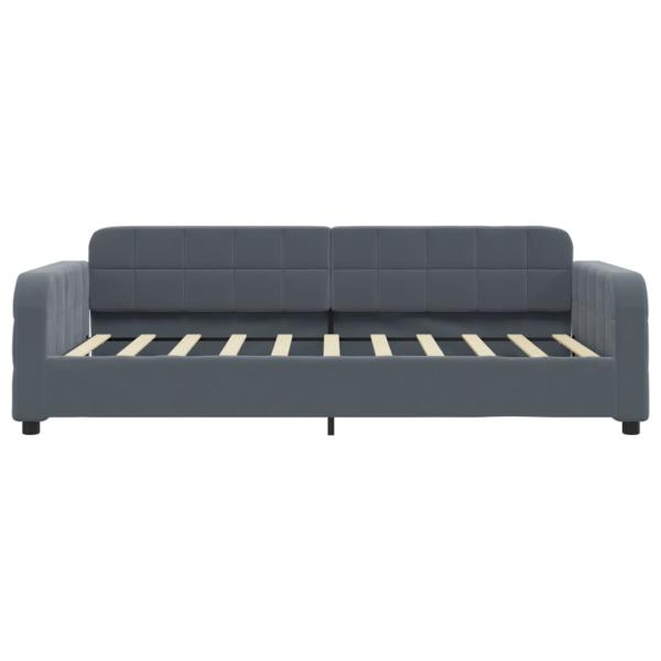 Tagesbett Ausziehbar mit Schubladen Dunkelgrau 90x190 cm Samt