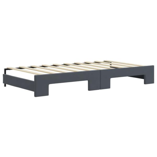 Tagesbett Ausziehbar mit Schubladen Dunkelgrau 90x190 cm Samt