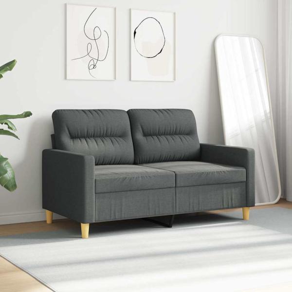2-Sitzer-Sofa Dunkelgrau 120 cm Stoff