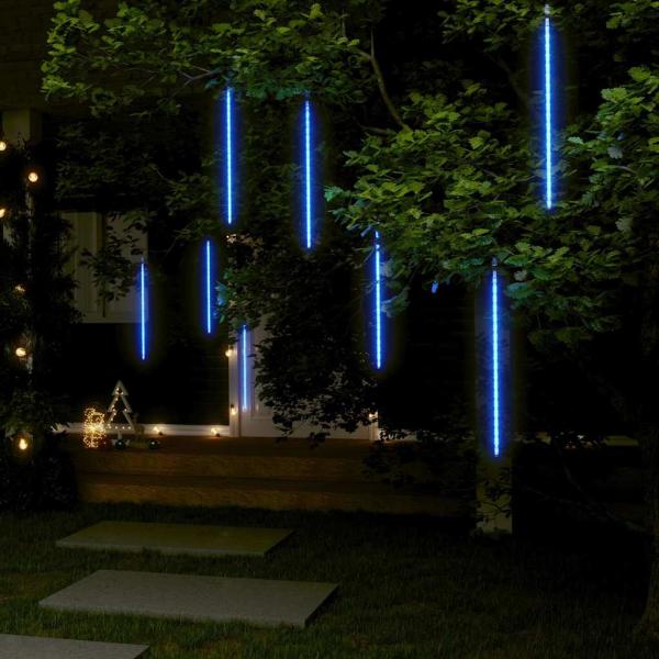 ARDEBO.de - 8 Stk. Meteorlichter 50 cm 288 LEDs Innen- Außenbereich Blau